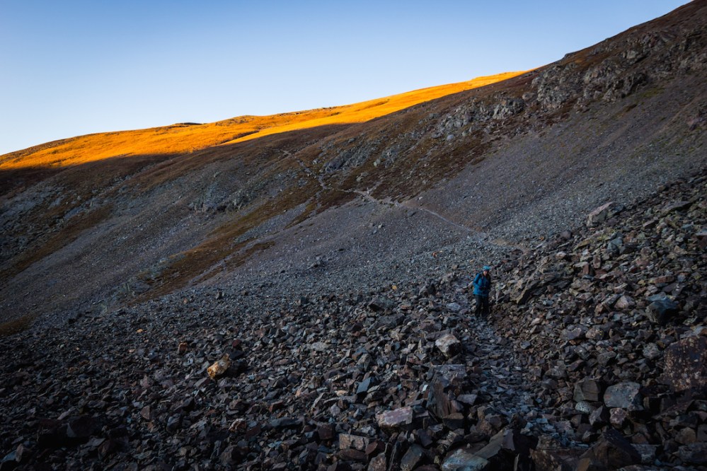 4. Descending in Alpenglow